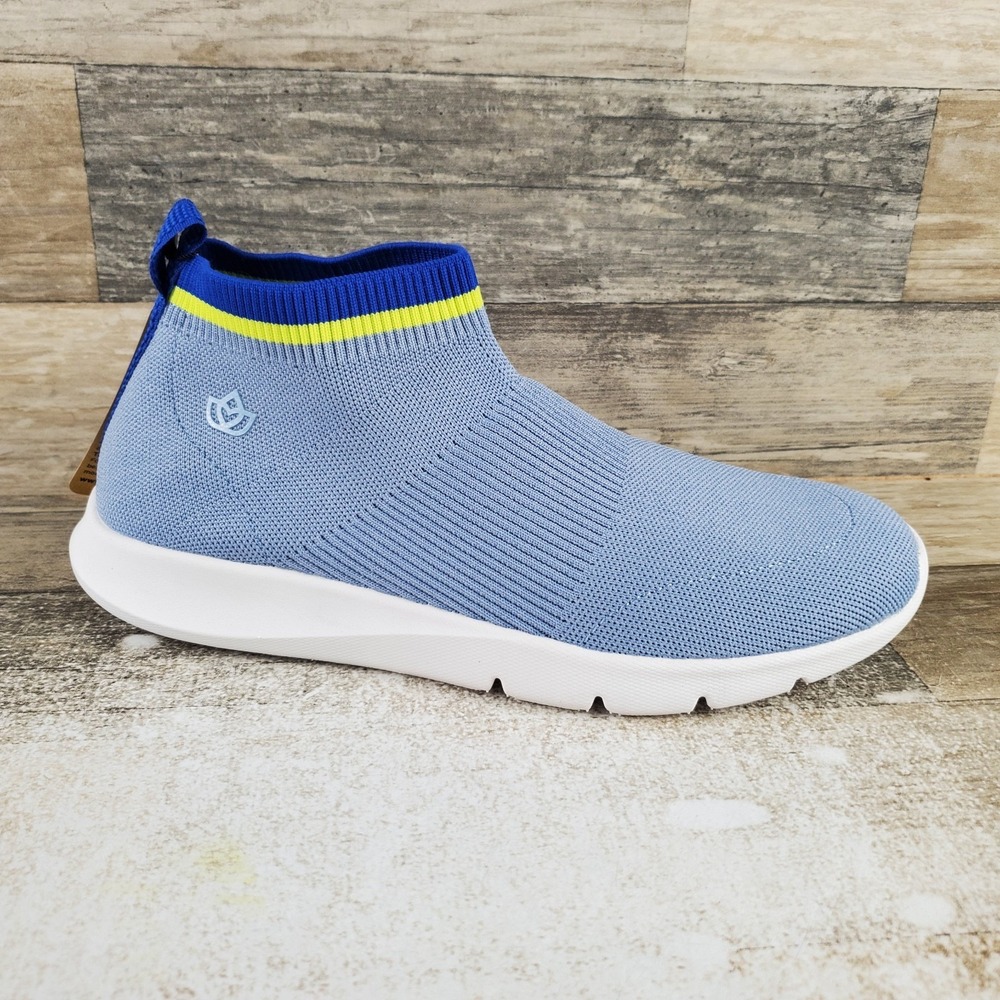 Spenco Waco Pure Love Womens Shoes Sz 10 B Comfort Blue Fog knit Stretch Cuff
